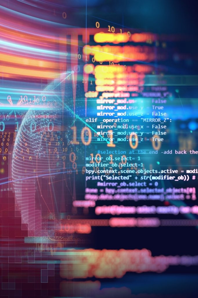 Programming text over a digital globe